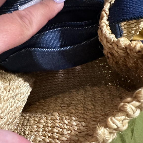 Tommy Hilfiger Tan Raffia Crossbody Bag with Denim Strap - Picture 8 of 8